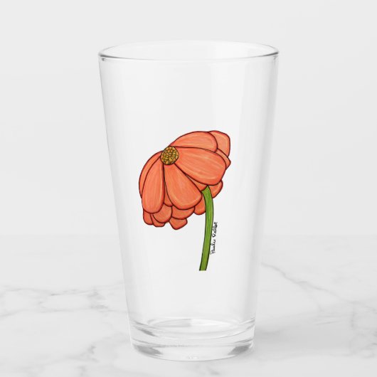 Orange Flower Glas (Voorkant)