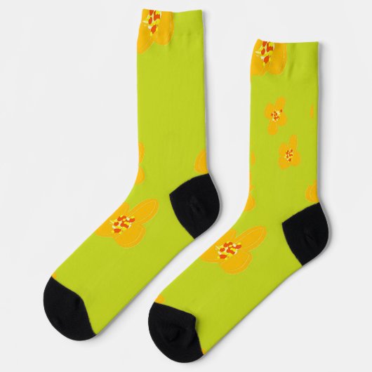 Orange Flower Socks Sokken (Links)
