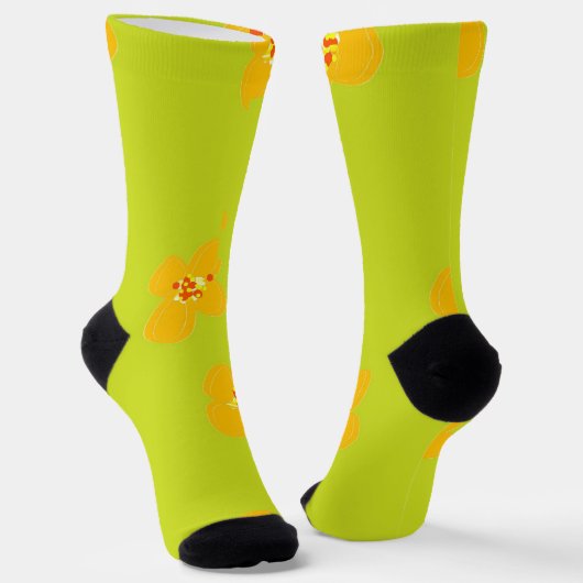Orange Flower Socks Sokken (Gebogen)