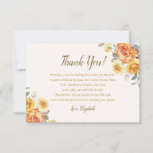 Orange Flower-Themed Spring Bridal Shower Bedankkaart (Voorkant)