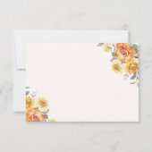 Orange Flower-Themed Spring Bridal Shower Bedankkaart (Achterkant)