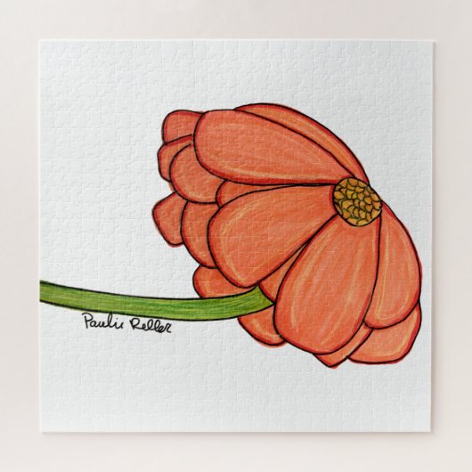 Orange Flower- Thinking of you... Legpuzzel (Horizontaal)