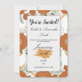 Orange Flower Wedding Invitation Kaart (Voorkant)