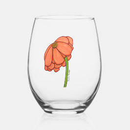 Orange Flower Wijnglas Zonder Voet