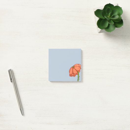 Orange Flower with Blue background Post-it® Notes (Kantoor)