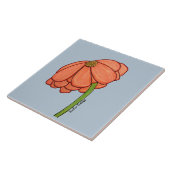 Orange Flower with Blue background Tegeltje (Zijkant)