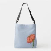 Orange Flower with Blue background Tote Crossbody Tas (Achterkant)