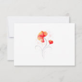 Orange flowers gray swirl watercolor RSVP (Achterkant)