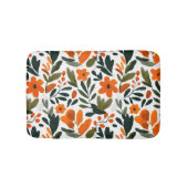 Orange Flowers Spring Foliage Elegant Botanical  Badmat (Voorkant)