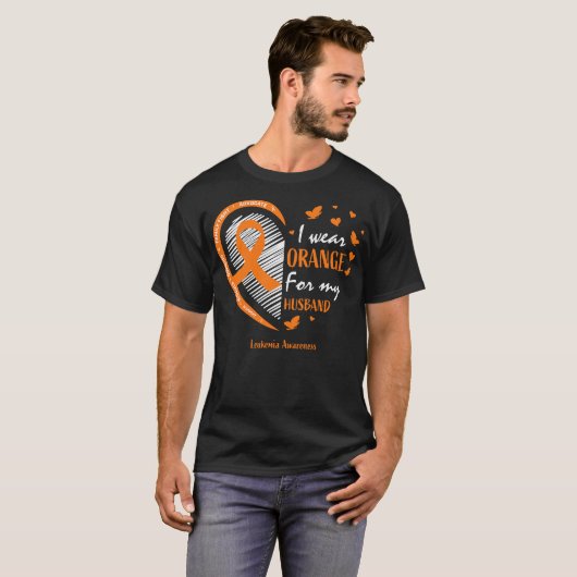 Orange For My Husband Leukemia Awareness T-shirt (Voorkant volledig)