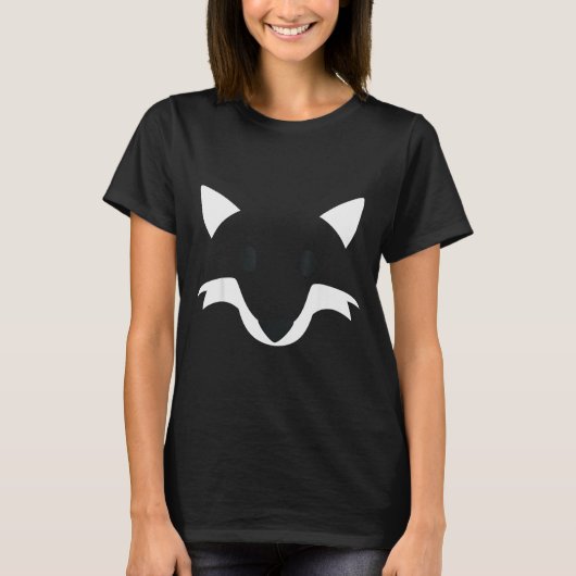 Orange Fox Face Halloween Apparel Matching Group F T-shirt (Voorkant)