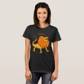 Orange Frilled Neck Lizard Cartoon Illustration Ba T-shirt (Voorkant volledig)