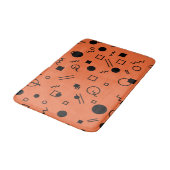 Orange, fun, trendy, geometric Memphis graphic Badmat (Gekanteld)