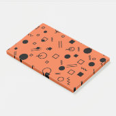 Orange, fun, trendy, geometric Memphis graphic Post-it® Notes (Schuin)
