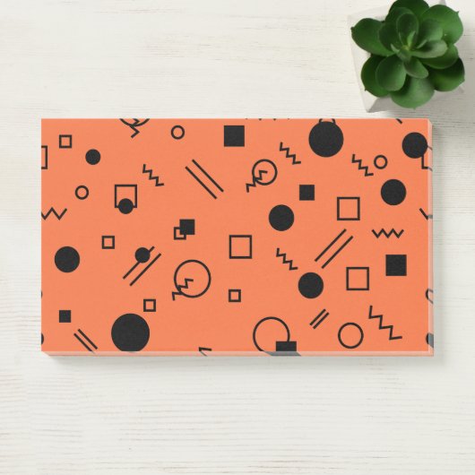 Orange, fun, trendy, geometric Memphis graphic Post-it® Notes (Kantoor)