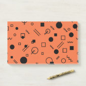 Orange, fun, trendy, geometric Memphis graphic Post-it® Notes (Op bureau)