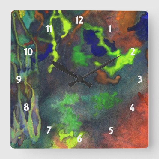 Orange Fusion Custom Clock Vierkante Klok (Voorkant)