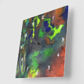 Orange Fusion Custom Clock Vierkante Klok (Hoek)