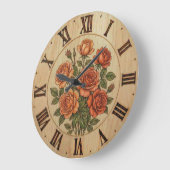 Orange Garden Flowers Wall Clock Grote Klok (Hoek)