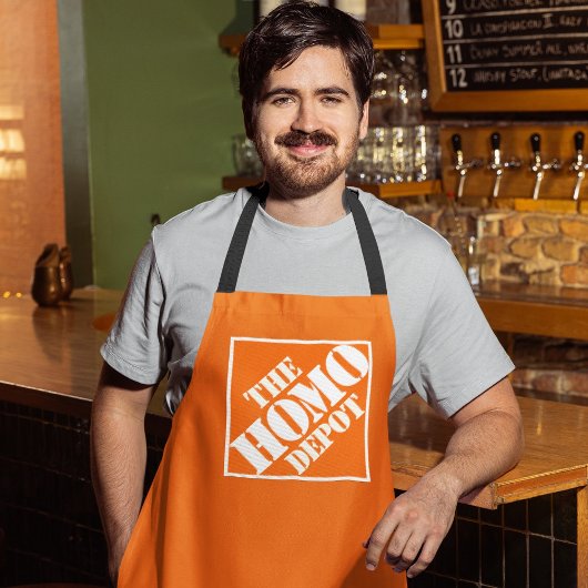 Orange Gay Homo Depot Stencil LGBTQ Funny Phrase Schort