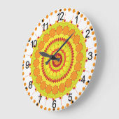 Orange Geometric Circle Mandala-70250 Grote Klok (Hoek)