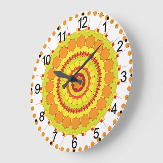 Orange Geometric Circle Mandala-70250 Grote Klok (Hoek)