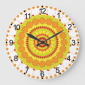Orange Geometric Circle Mandala-70250 Grote Klok (Voorkant)