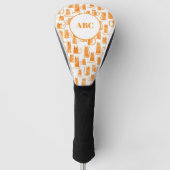 Orange Ginger Cat Monogram Intials Personalized Golfheadcover (Voorkant)