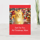 Orange, Ginger "For Mom" Christmas Feestdagen Kaart (Voorkant)