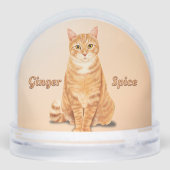 Orange Ginger Tabby Cat Personalized Sneeuwbol (Achterkant)