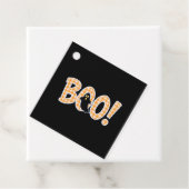 Orange Gingham BOO Ghost Bedankjes Labels (In situ)