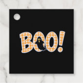 Orange Gingham BOO Ghost Bedankjes Labels (Voorkant)