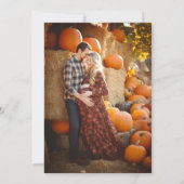 Orange Gingham Hand Drawn Fall in Love Baby Shower Kaart (Achterkant)