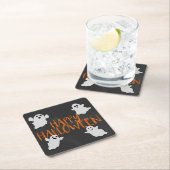 Orange Glitter Happy Halloween Kartonnen Onderzetters (Insitu)