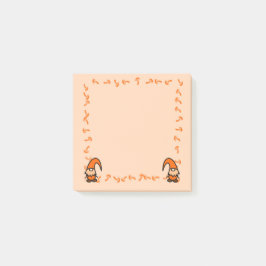 Orange Gnomes with Mushrooms Post it Notes