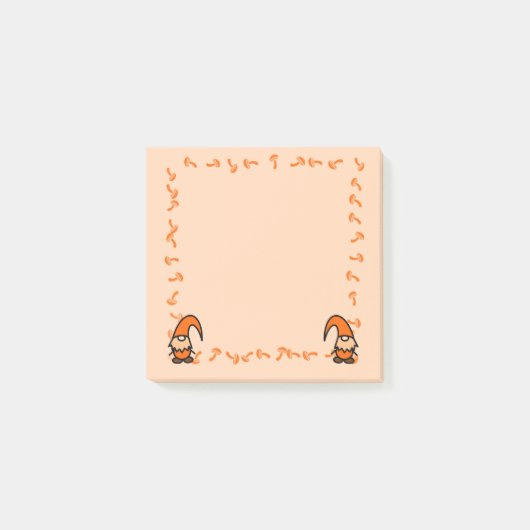 Orange Gnomes with Mushrooms Post it Notes (Voorkant)