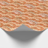 Orange Gold Abstract Marble Design Cadeaupapier (Hoek)