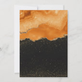 Orange Gold Glitter Watercolor Kaart (Achterkant)