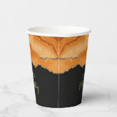Orange Gold Glitter  Watercolor Marble Papieren Bekers (Rechts)