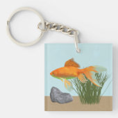 Orange Goldfish Nature Aquarium Sleutelhanger (Voorkant)