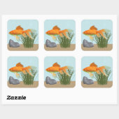 Orange Goldfish Nature Aquarium Sticker Sheet (Vel)
