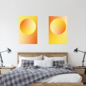 Orange Gradient Circle Vignette Abstract Design Muurkunst Sets (Slaapkamer)