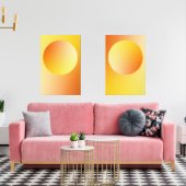 Orange Gradient Circle Vignette Abstract Design Muurkunst Sets (Woonkamer)