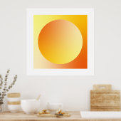 Orange Gradient Circle Vignette Abstract Design Poster (Keuken)