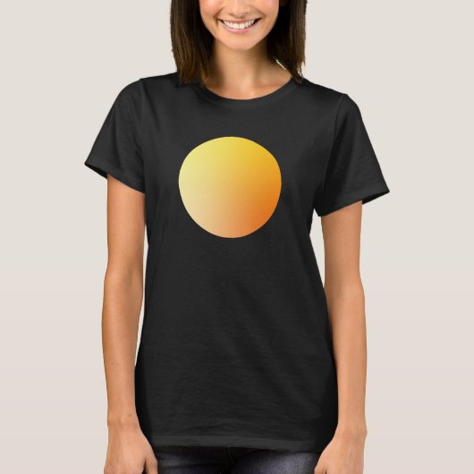 Orange Gradient Circle Vignette Abstract Design T-shirt (Voorkant)