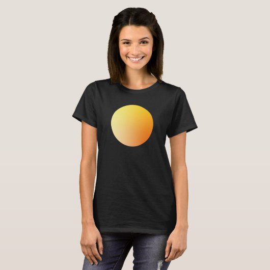 Orange Gradient Circle Vignette Abstract Design T-shirt (Voorkant volledig)