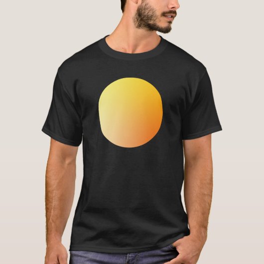 Orange Gradient Circle Vignette Abstract Design T-shirt (Voorkant)