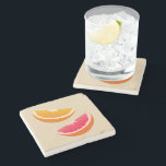 Orange & Grapefruit Citrus Stone Coaster Stenen Onderzetter<br><div class="desc">Stone coaster featuring a pair of bright citrus slices in a clean modern style. The fresh fruit design adds a cheerful pop of color while keeping a simple and balanced look. A practical and decorative piece for coffee tables, desks, and kitchen spaces. The citrus design pairs well with summer drinks,...</div>