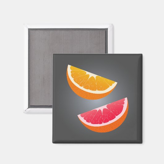 Orange & Grapefruit Slice Refrigerator Magnet (Voorkant / Achterkant)