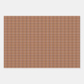 Orange Gray Plaid Classic Pattern Rustic Inpakpapier Vel (Voorkant 3)